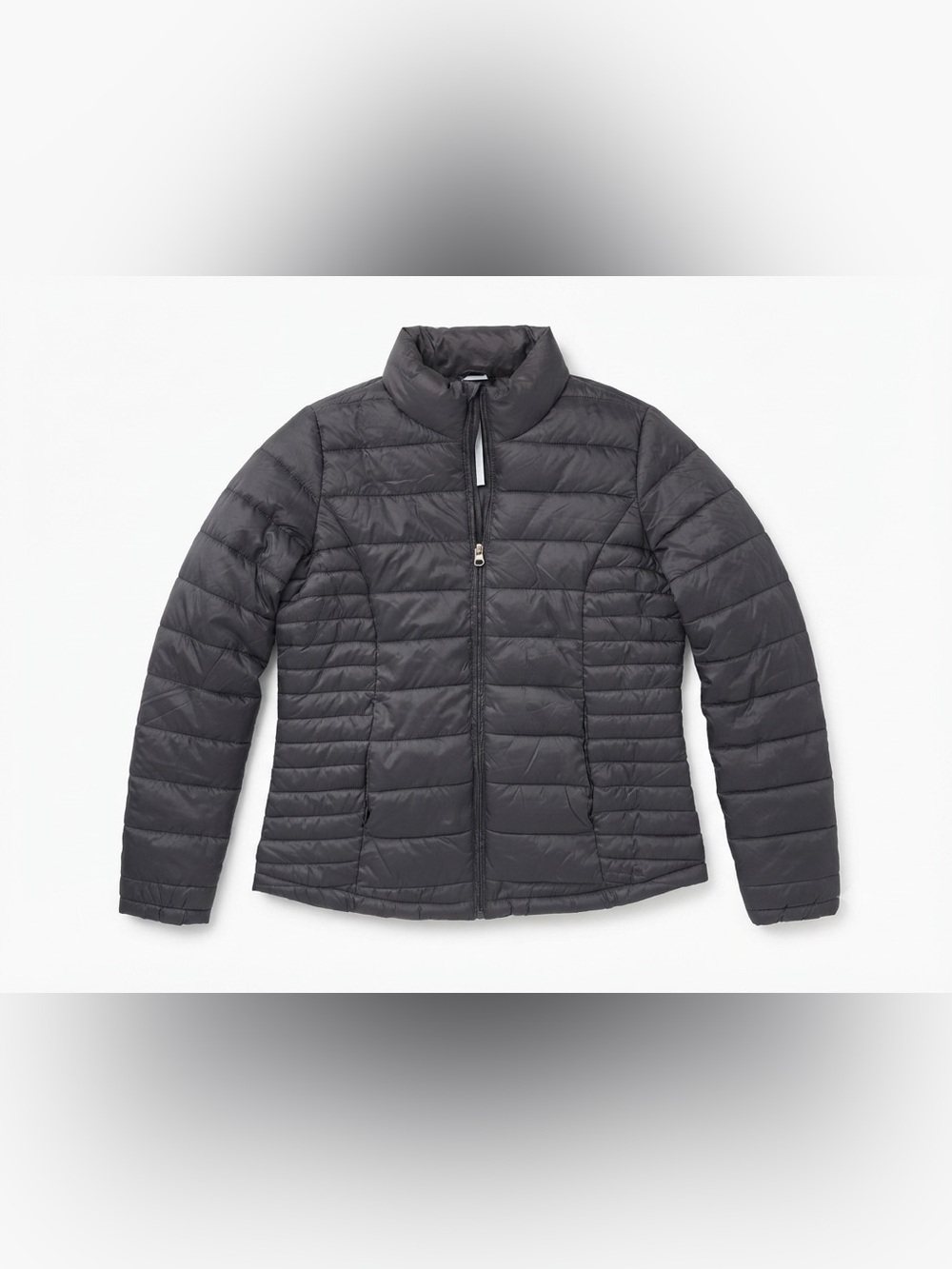 INFINITY woman Dark Grey Lightweight Puffer Jacket Size Small
